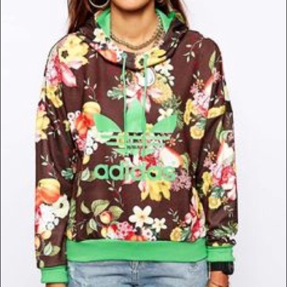 adidas Tops - Adidas floral trefoil hoodie